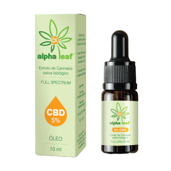 Alpha Leaf Óleo Orgânico CBD 5% 10 ml