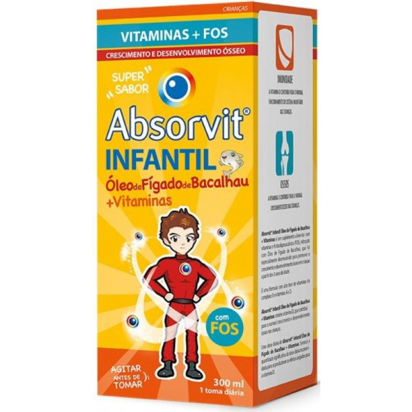 Absorvit Infantil Óleo Fígado de Bacalhau e Vitaminas 300ml