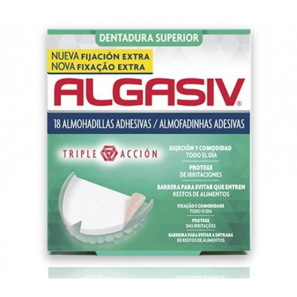 Algasiv Almofadas Adesivas Prótese Superior x 18 Unidades