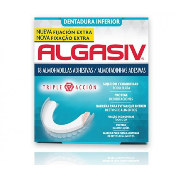 Algasiv Almofad Adesivas Prótese Inferior x 18 Unidades