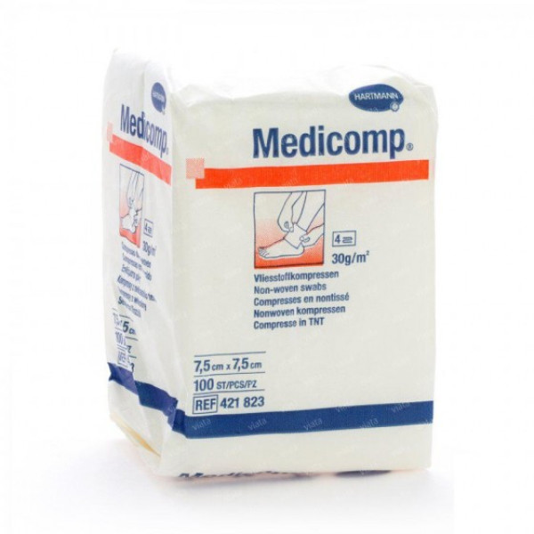 Medicomp Compressas 7,5 x 7,5 cm x 100 Unidades