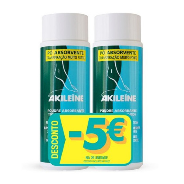 Akileine Pó Absorvente Antitranspirante 75g x 2 + Desconto 5€