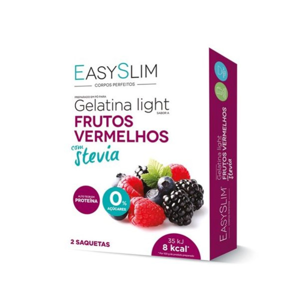 Easyslim Gelatina Light Sabor a <mark>F</mark>rutos Vermelhos c/Stevia 2 Saquetas