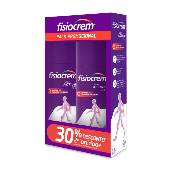 <mark>F</mark>isiocrem Pack Duo Spray Active Ice 150 ml Desconto 30% na 2ª Unidade