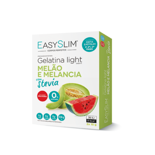 Easyslim Gelatina Light Sabor a Melão/Melância c/Stevia 2 Saquetas