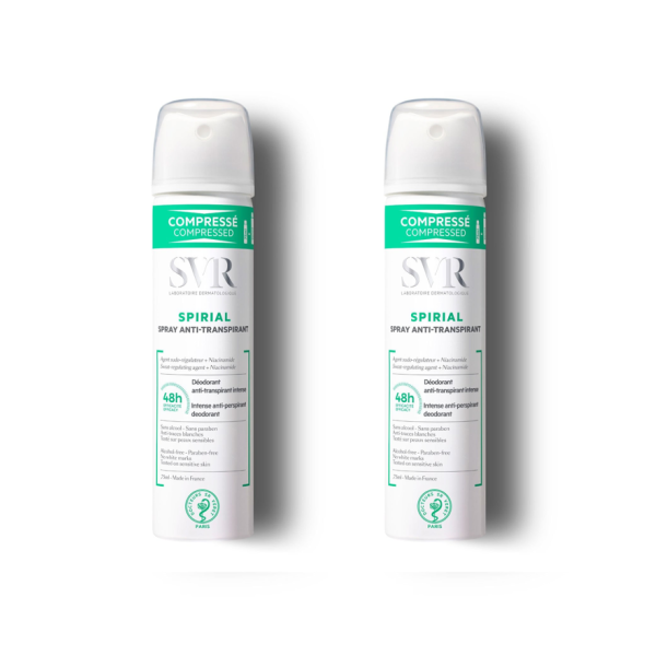 SVR Spirial Spray Desodorizante Antitranspirante intensivo Pack 2 Unidade x 75 ml Preço Especial