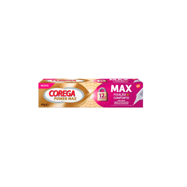 Corega Maxi <mark>F</mark>ixação + Conforto Creme <mark>F</mark>ix Prótese Dentária 40g
